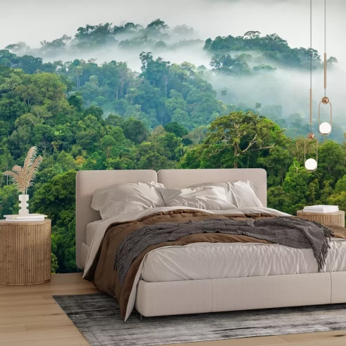 Fotobehang Jungle in de dichte mist