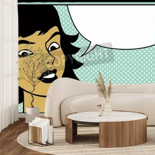 Fotobehang Illustratie van een vrouw pop-art