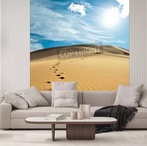 Fotobehang Voetafdrukken in de woestijn