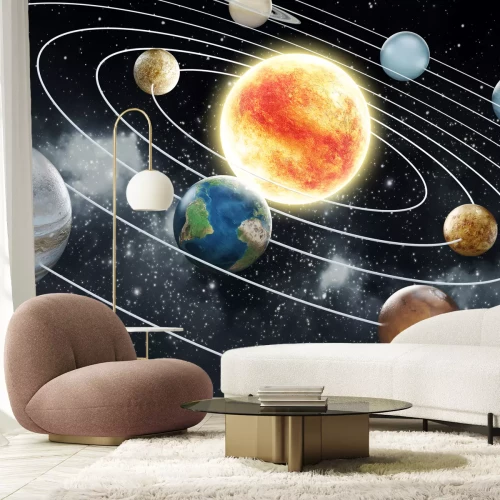 Fotobehang Het zonnestelsel in 3D-illustratie