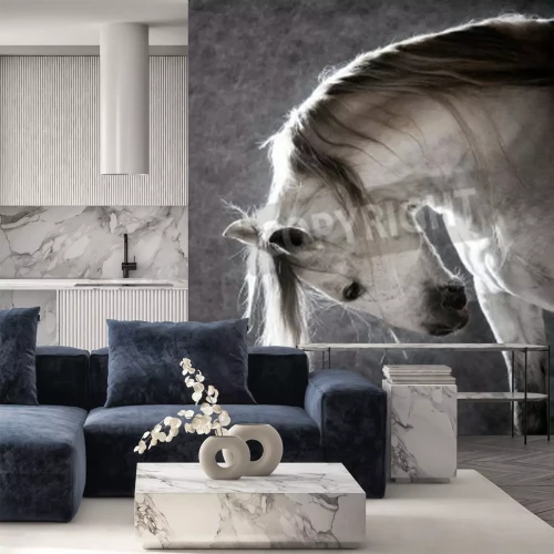 Fotobehang Paard met donkere manen