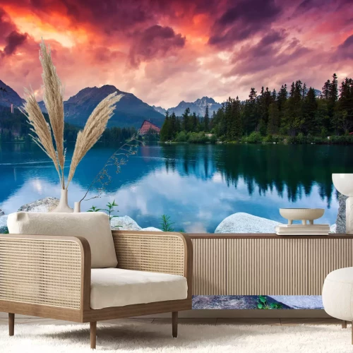 Fotobehang Zonsopgang in de bergen in Slowakije