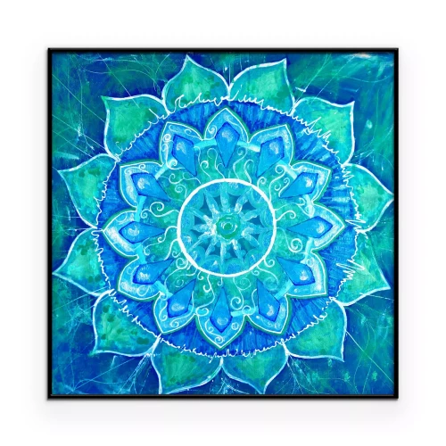 Poster Mandala in turquoise tinten