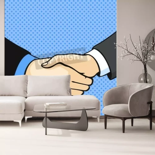 Fotobehang Handdruk in pop art stijl