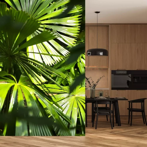 Fotobehang Oerwoud planten in de zon