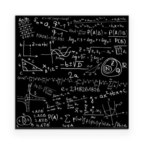 Poster Wiskundige vergelijkingen op een schoolbord