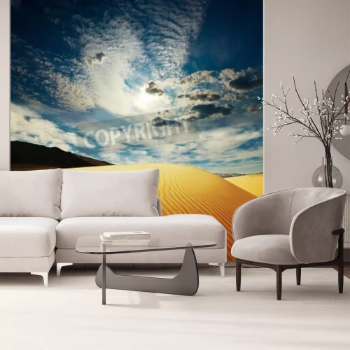 Fotobehang Sahara en blauwe lucht