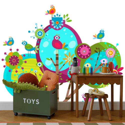 Sticker Abstracte regenboog boom moderne illustratie