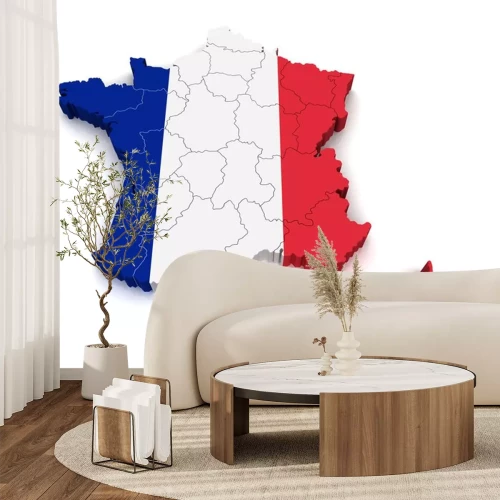 Sticker 3D-kaart van Frankrijk