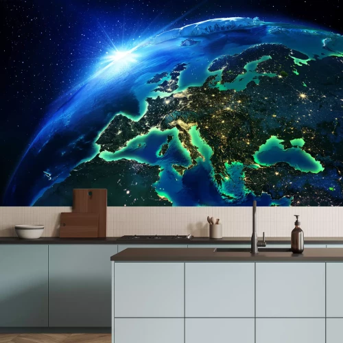 Fotobehang Landoppervlak in Europa de nacht