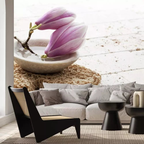 Sticker Magnolia in een kom met water