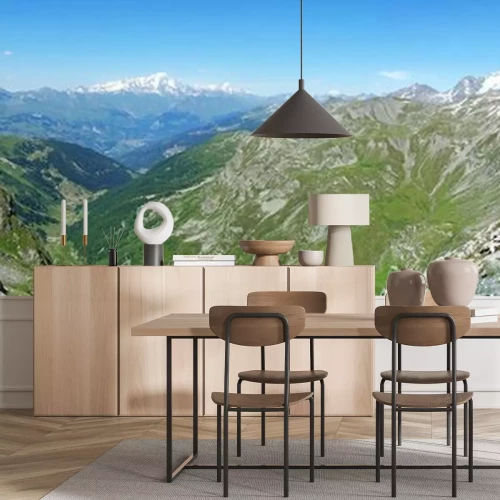 Fotobehang Luchtpanorama van de Alpen