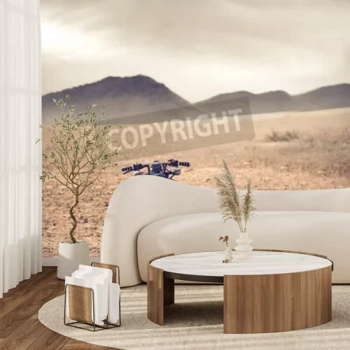 Fotobehang Motorfiets in de woestijn