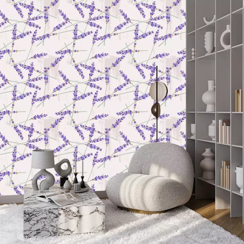 Behang Seamless lavender background