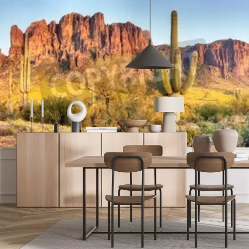 Fotobehang Senora woestijn bij zonsondergang