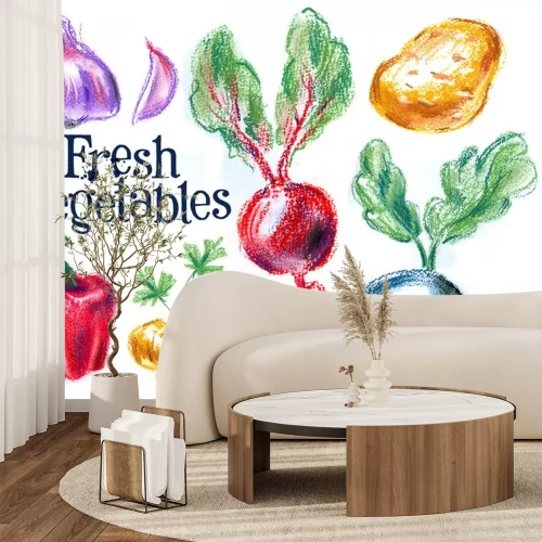 Sticker verse groenten op een witte achtergrond. schets, illustratie