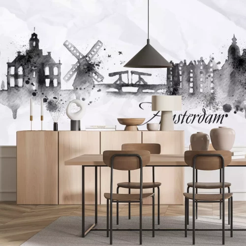 Sticker Silhouet inkt Amsterdam
