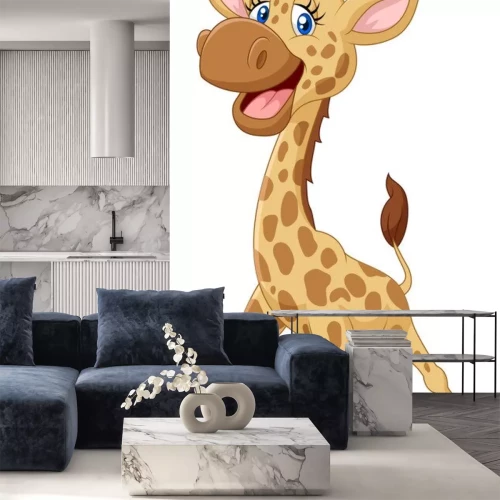 Sticker Cartoon lachende giraffe