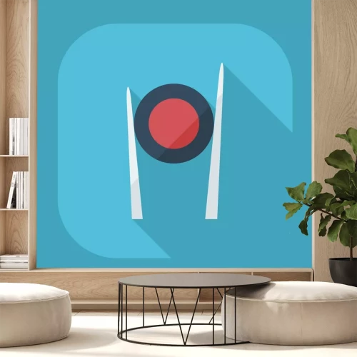 Sticker Platte modern design met schaduw Sushi, Chinese keuken