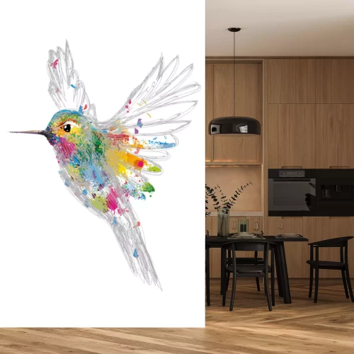 Sticker Vogel in een grafische stijl