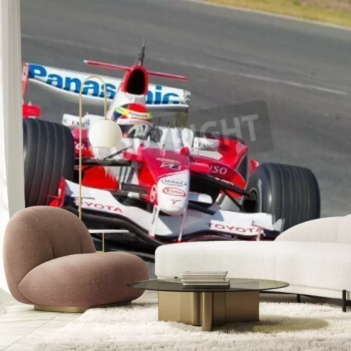 Fotobehang JEREZ DE LA FRONTERA, SPANJE - 11 oktober: Ricardo Zonta van Toyota F1 racet tijdens een trainingssessie op 11 oktober 2006 in Jerez de la Frontera, Spanje.