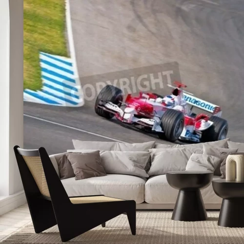 Fotobehang Jerez de la Frontera, Spanje - 22 juni: Olivier Panis die Toyota F1 auto verlaat tijdens een trainingssessie op 22 juni 2005 in Jerez de la Frontera, Spanje