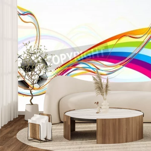 Fotobehang Bal op een regenbooglint