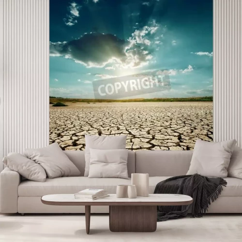 Fotobehang Gescheurde droge woestijn