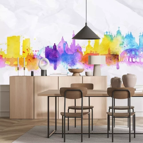 Sticker Silhouette overlay stad Kiev, Rome