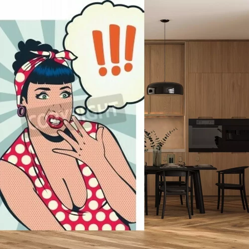 Fotobehang Pop art girl pin up