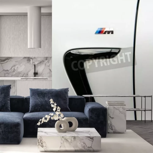 Fotobehang MUNCHEN, Duitsland - 6 april 2015: BMW M teken op achterkant van een sportwagen. BMW M GmbH (voorheen: BMW Motorsport GmbH) is een dochteronderneming van de Duitse autofabrikant BMW AG.