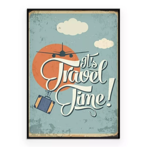 Poster Een opschrift in vintage-stijl dat reizen aanmoedigt.