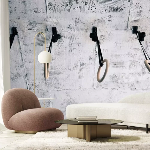 Sticker Close-up beeld van een fitness-ringen