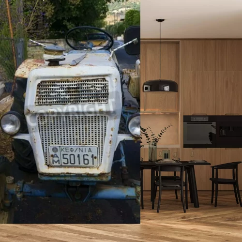 Fotobehang Classic Lamborghini tractor