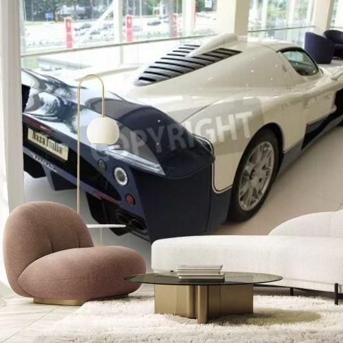 Fotobehang Back view of Maserati racing car at Naza Italia