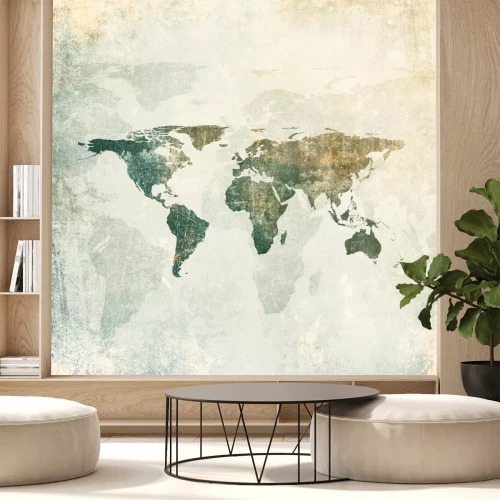 Fotobehang Wereldkaart met verouderde achtergrond