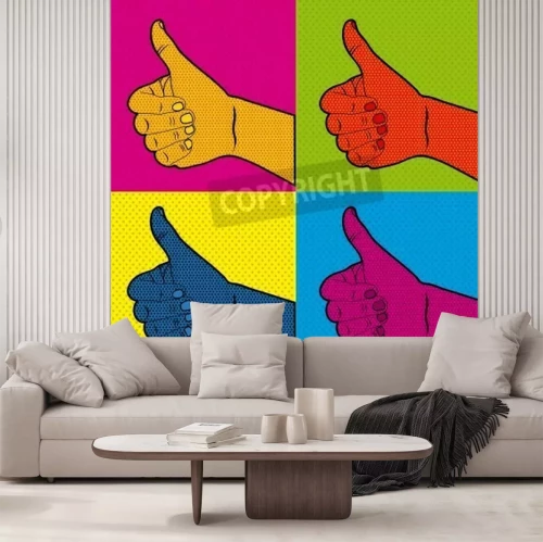 Fotobehang Handen in pop art stijl