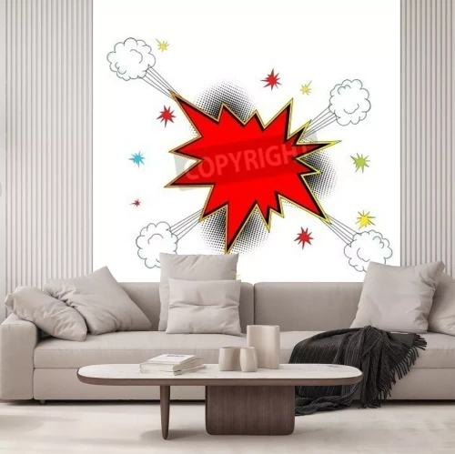 Fotobehang Rode ballon op witte achtergrond