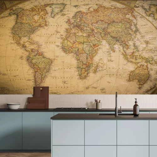 Fotobehang Oude wereldkaart