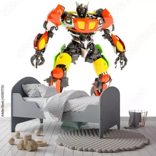 Sticker Moderne robotafbeeldingen die ruimtelijkheid imiteren