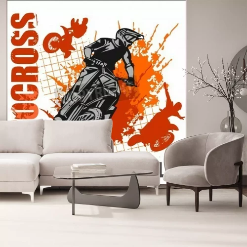 Fotobehang Motocross sport - grunge vector embleem voor t-shirts