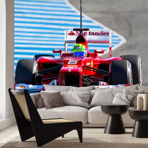 Fotobehang Formule 1 auto op een oefenbaan