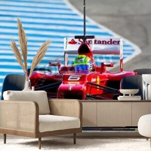 Fotobehang Formule 1 auto op een oefenbaan