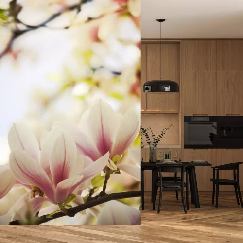 Sticker Magnolia met tweekleurige bloemblaadjes