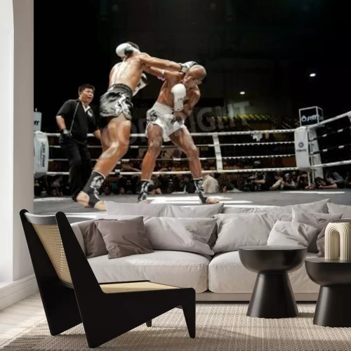 Fotobehang Een gevecht in de boksring