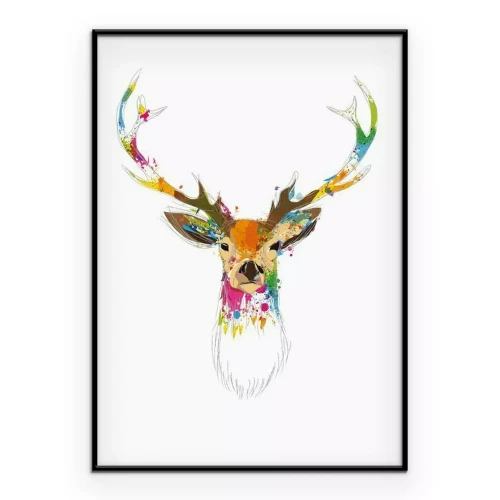 Poster Onvoltooide tekening van een hert