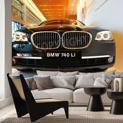 Fotobehang BMW 740 Li Sedan bij BMW Welt Singapore 2010 bij Marina Bay Sands Expo 14 november 2010 in Singapore