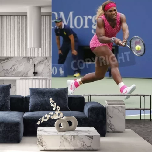 Fotobehang Serena Williams tenniswedstrijd