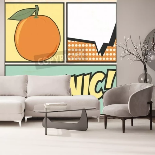 Fotobehang Cartoon pop art motief