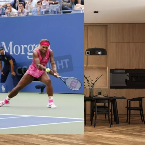 Fotobehang Serena Williams tijdens de wedstrijd
